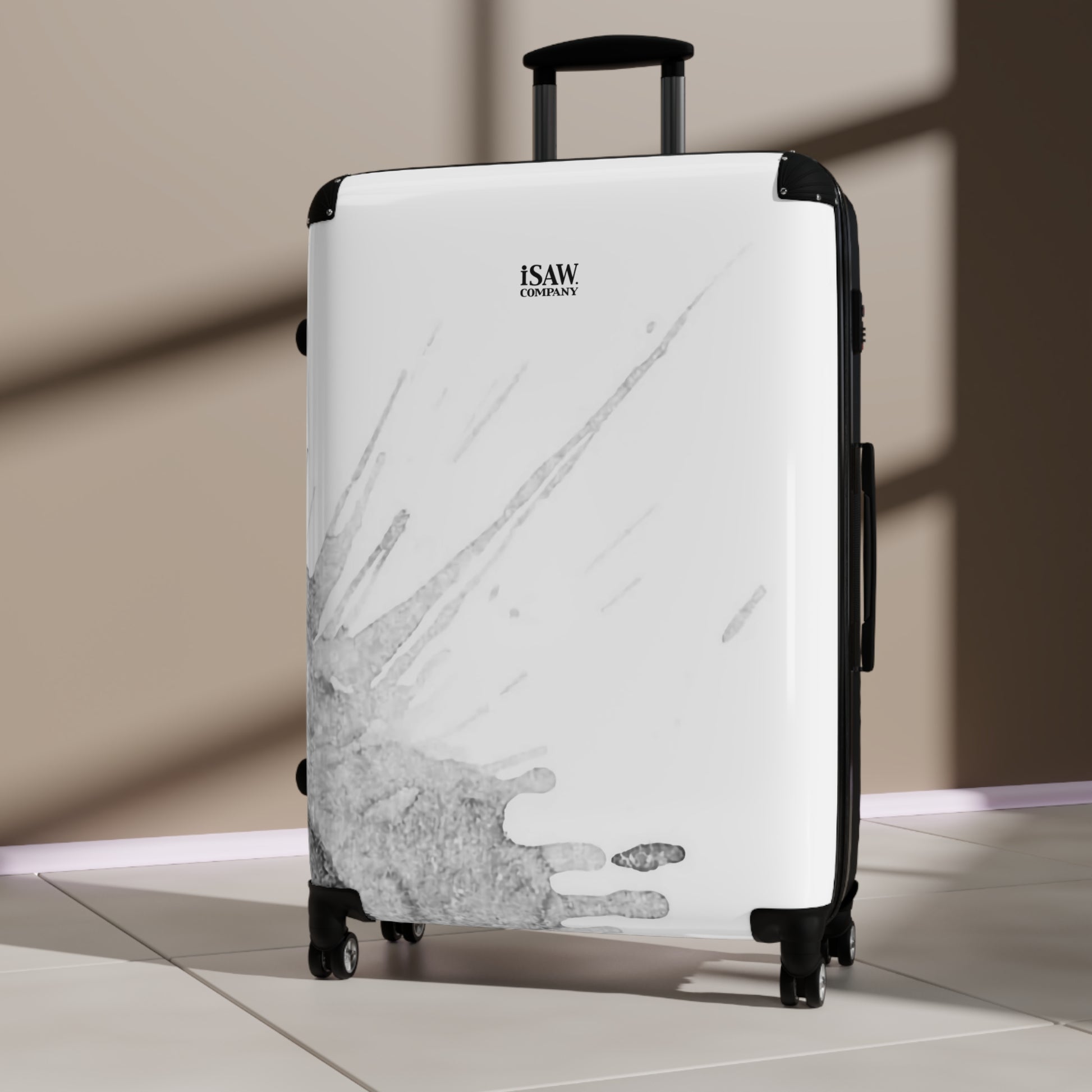 Watercolour Grey Splash - Hard - Shell Suitcase - iSAW Company