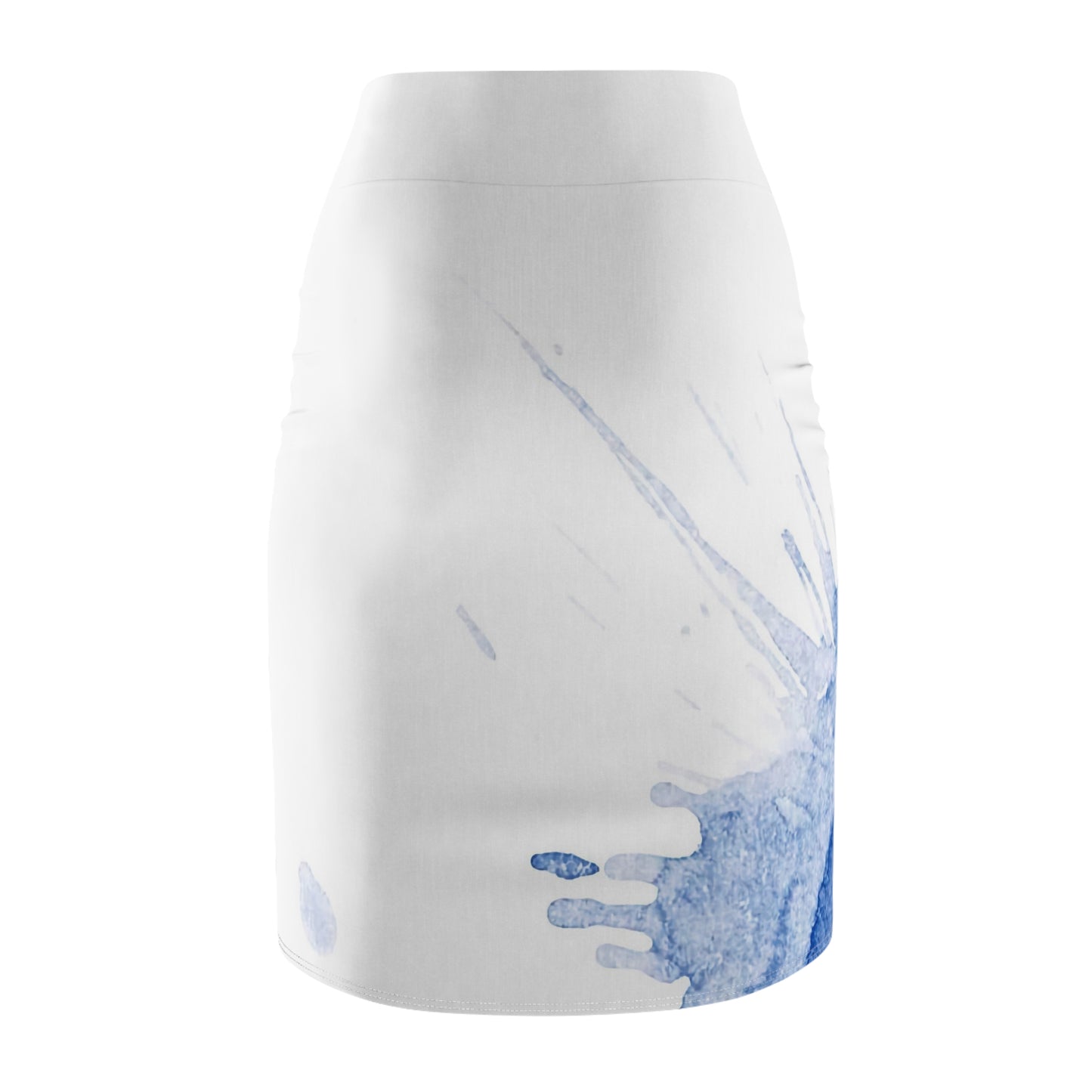 Watercolour Blue Splash - Womens Pencil Skirt - iSAW Company