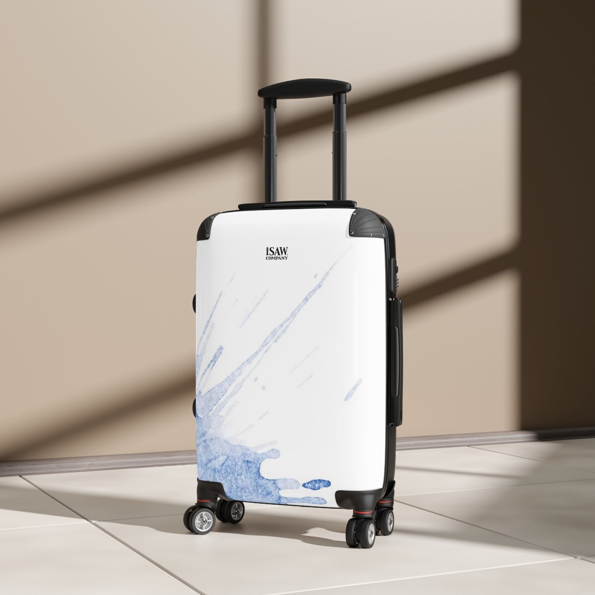 Watercolour Blue Splash - Hard - Shell Suitcase - iSAW Company