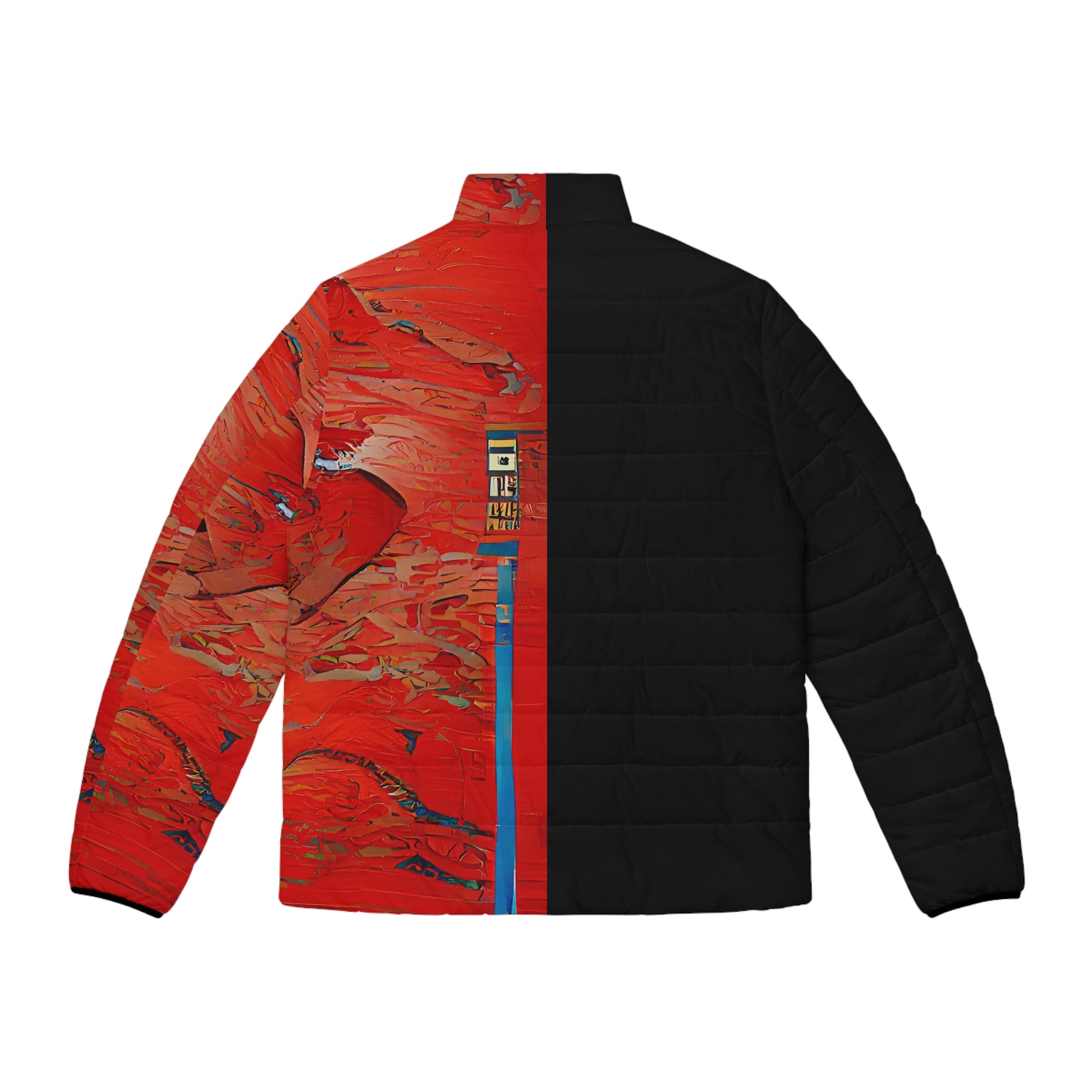 Half Black Half Hónghǎi Mens Puffer Jacket iSAW Company