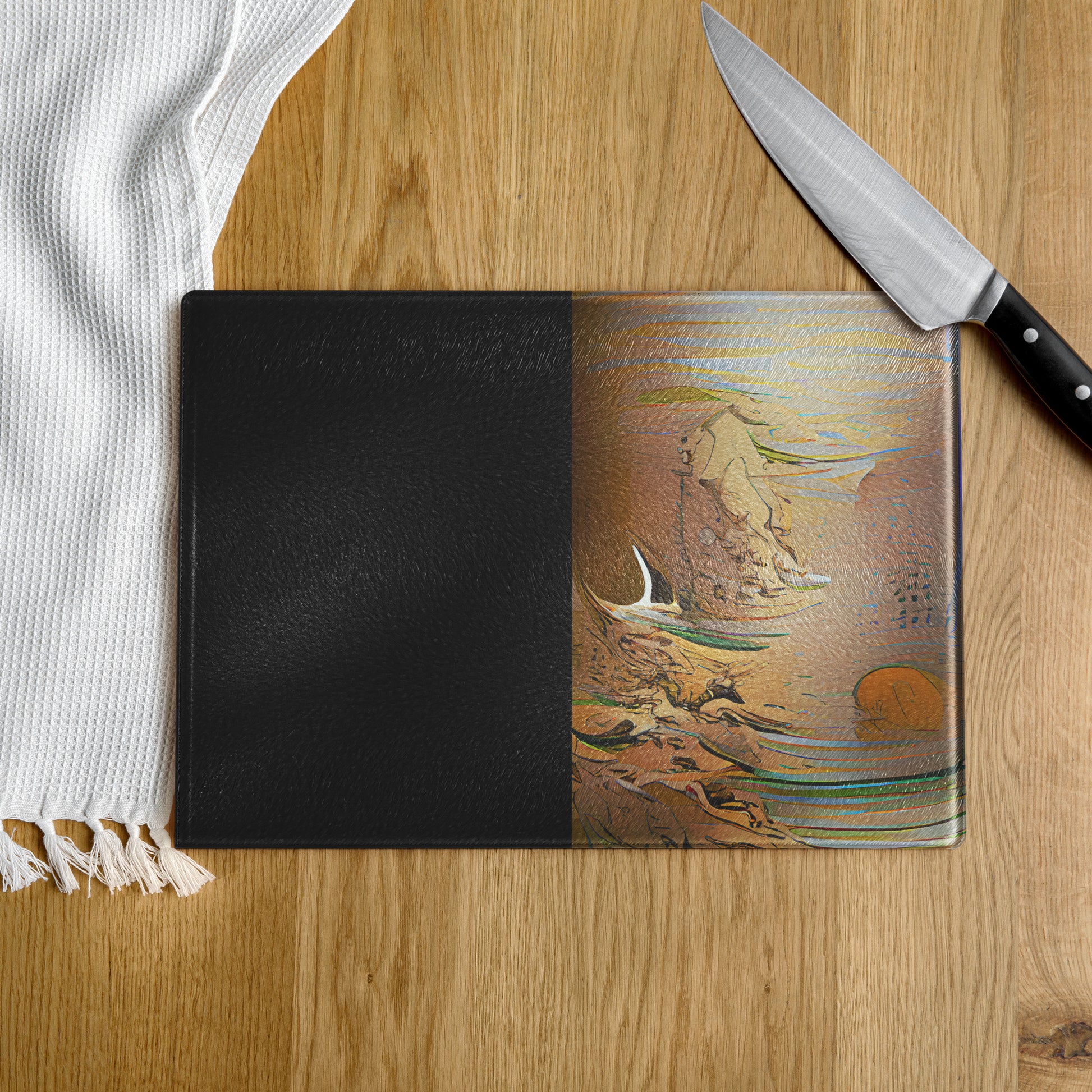 Half Black Half Gāolàng - Glass Cutting Board - iSAW Company