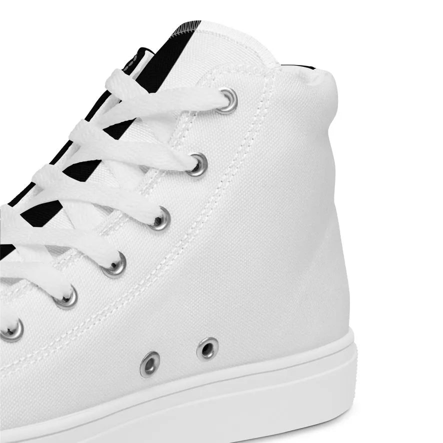 Half Black Half White - Womens High-Top Canvas Shoes - iSAW Company