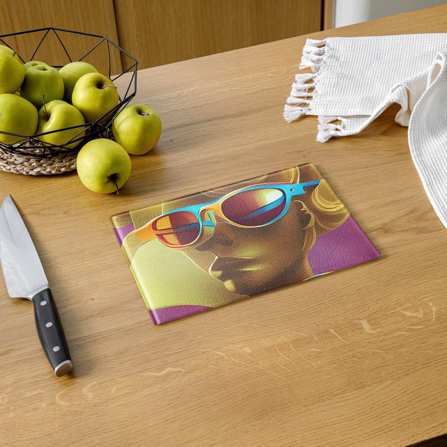 Retro Cool Pink - Glass Cutting Board - iSAW Company