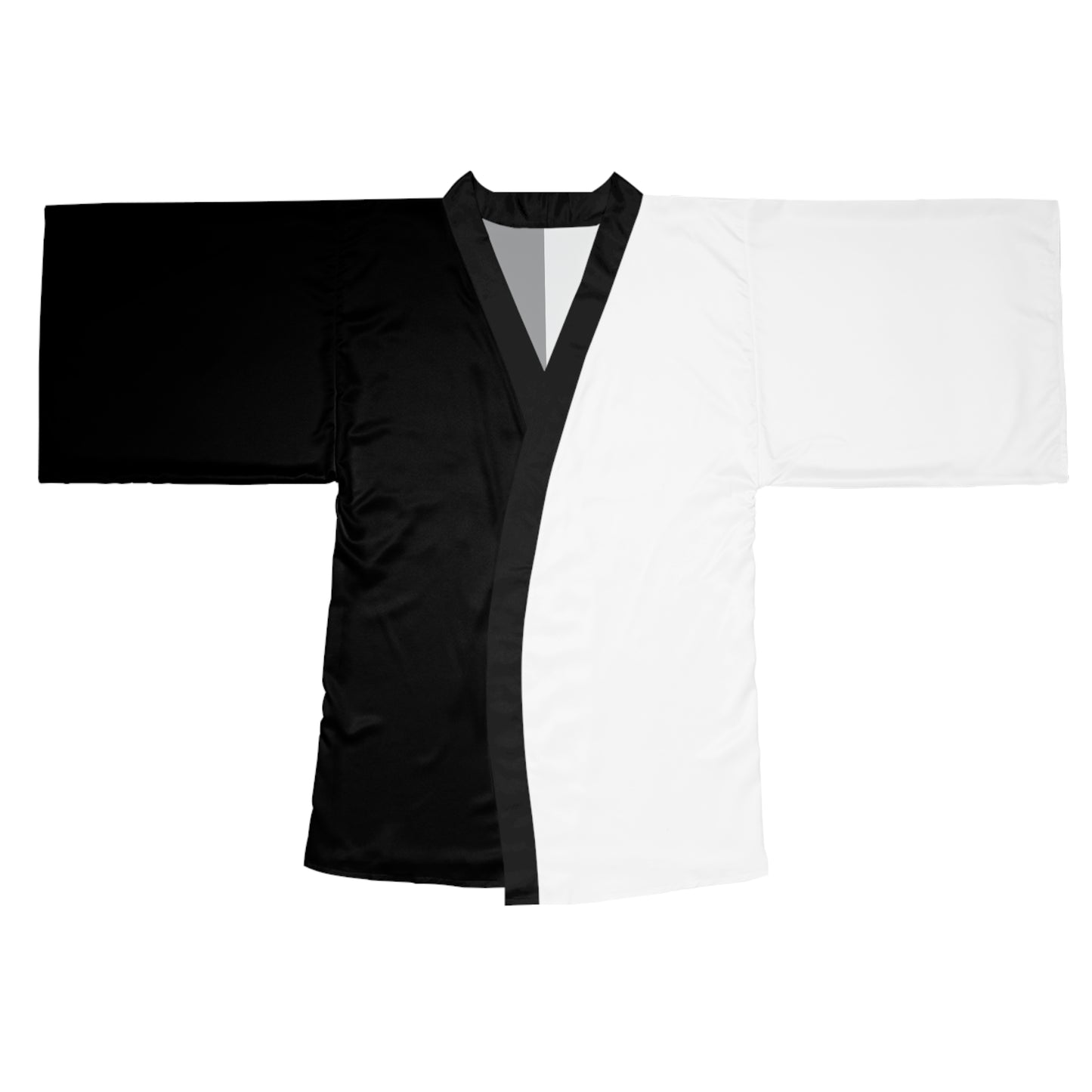 Half Black Half White - Womens Long Sleeve Kimono Robe - iSAW Company