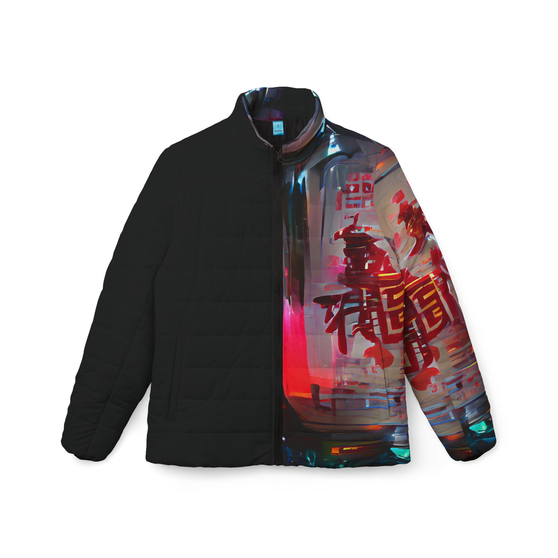 Half Black Half Báijiǔ - Womens Puffer Jacket - iSAW Company