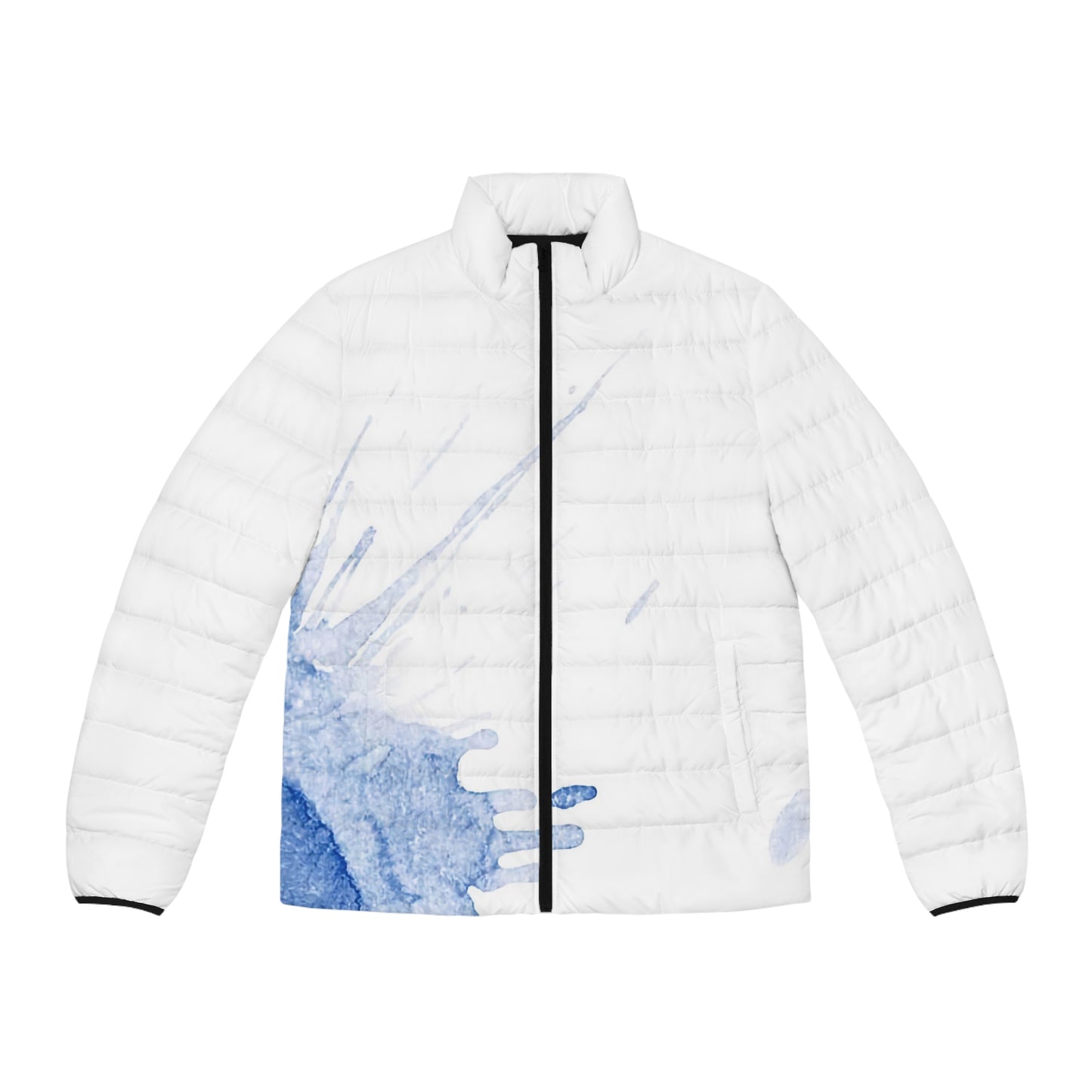 Watercolour Blue Splash - Mens Puffer Jacket - iSAW Company