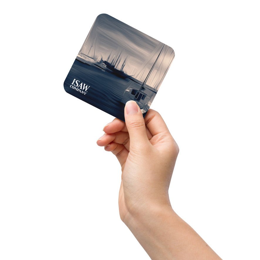 The Sleeping Yachts (at Sunrise) - Cork Back Coaster - iSAW Company