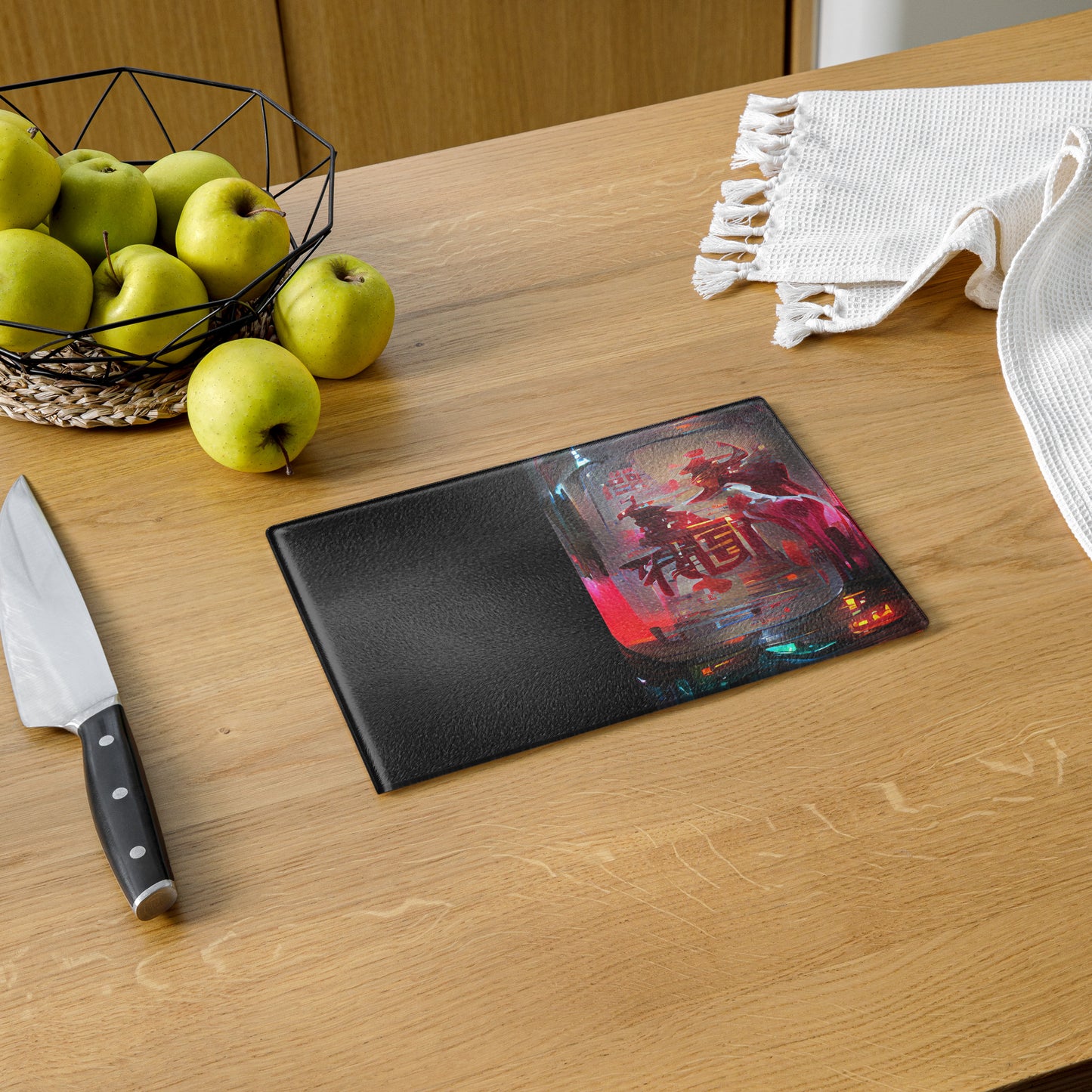 Half Black Half Báijiǔ - Glass Cutting Board - iSAW Company