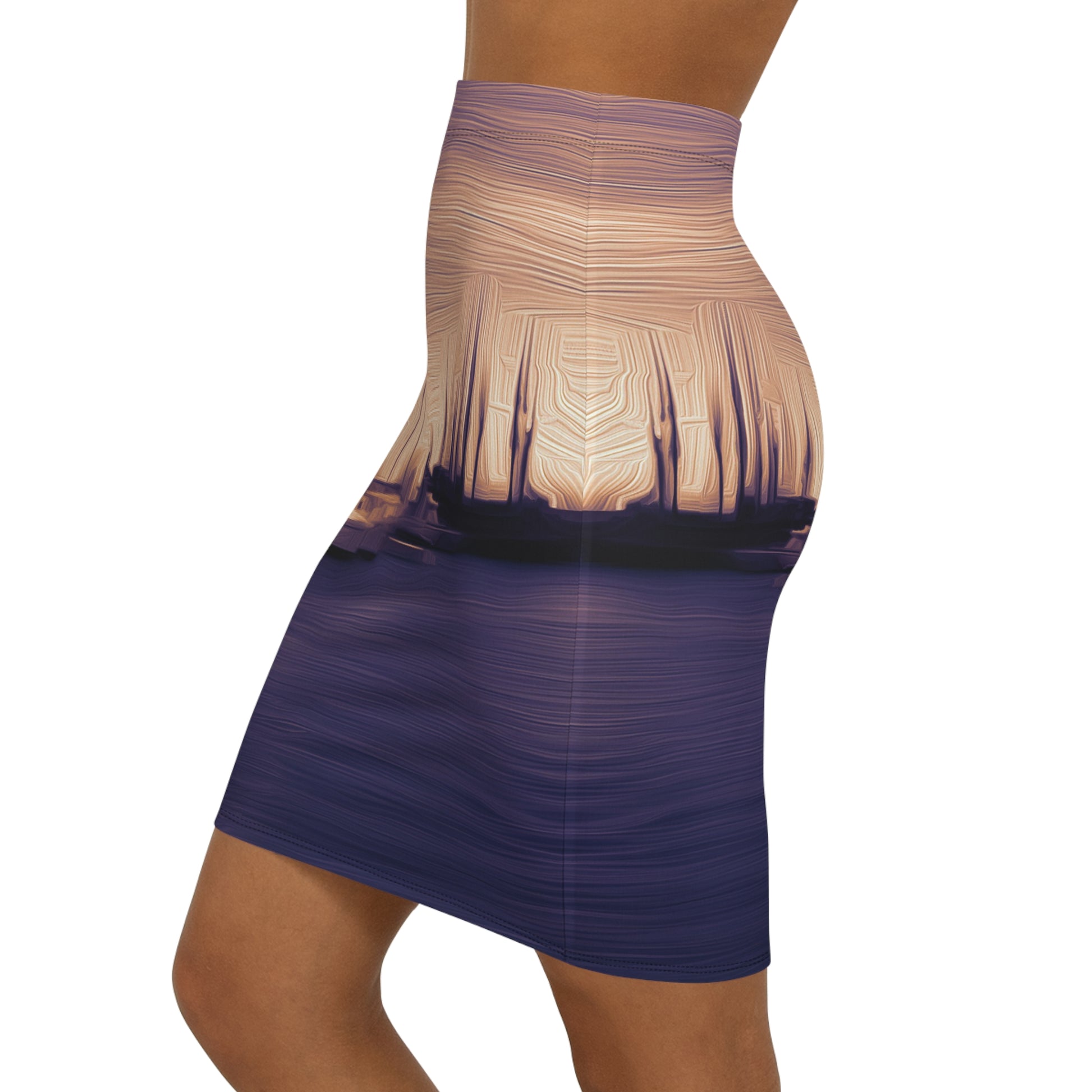 The Sleeping Yachts (at Sunset) - Womens Pencil Skirt - iSAW Company