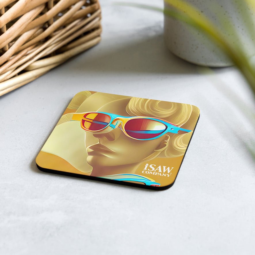 Retro Cool Orange - Cork - Back Coaster - iSAW Company