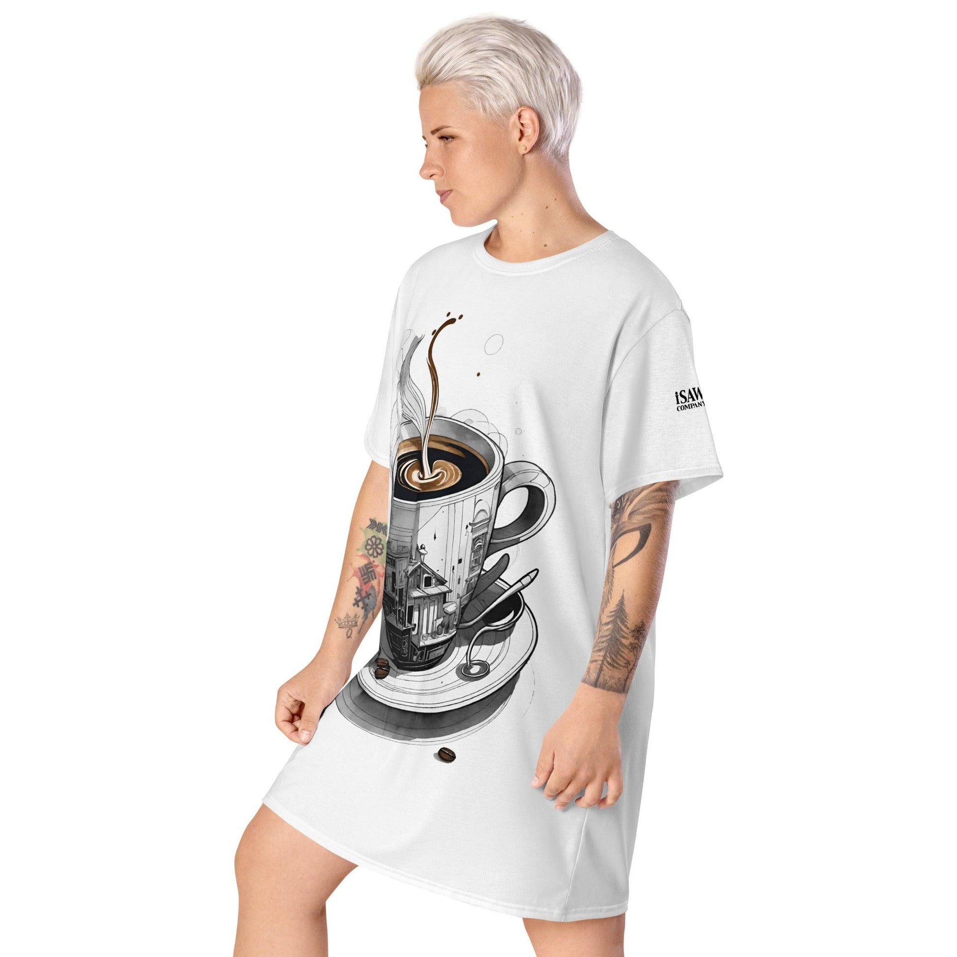 American Coffee - Womens T-Shirt Dress - iSAW Company