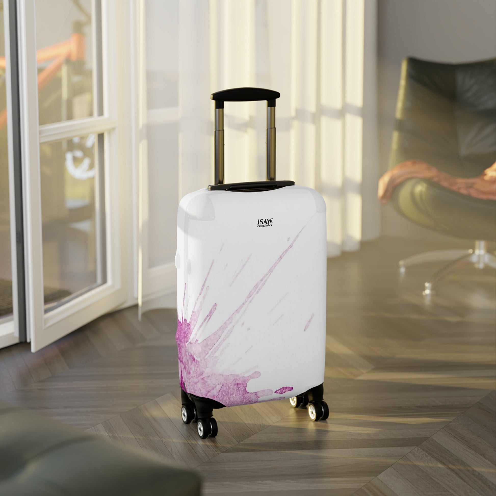 Watercolour Pink Splash – Protective Suitcase Cover - iSAW Company