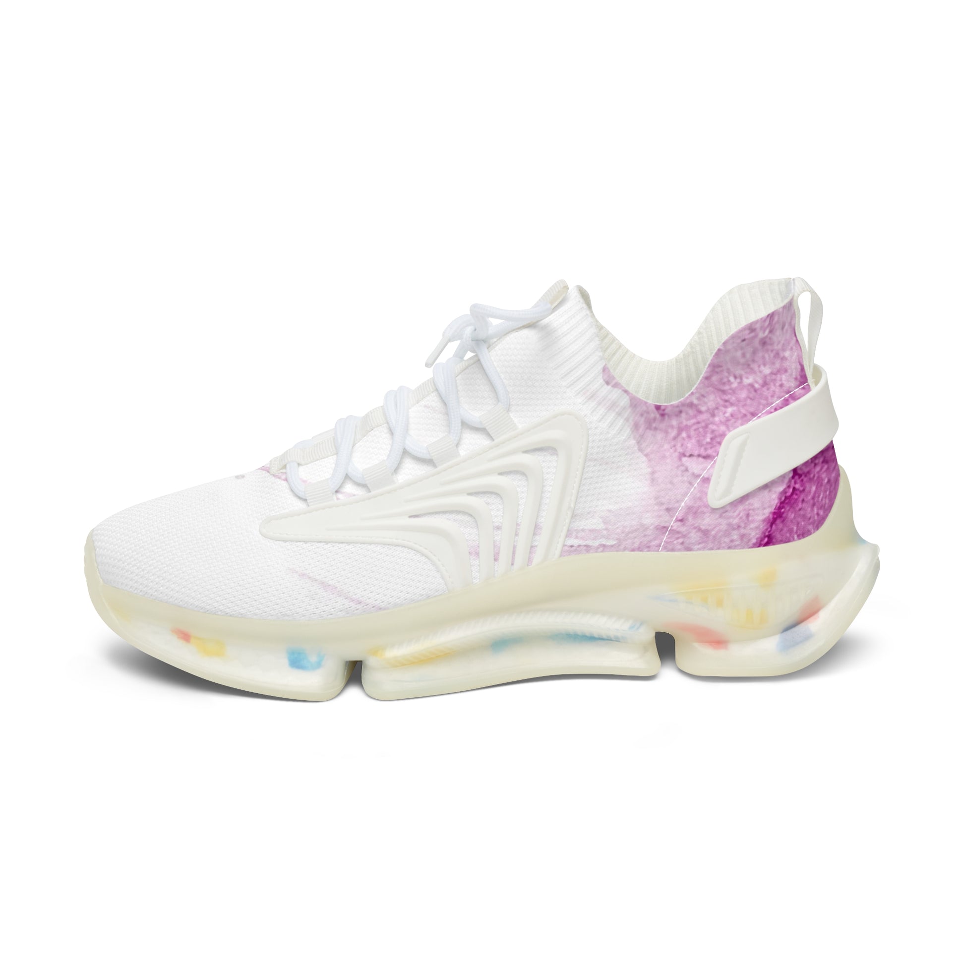 Watercolour Pink Splash - Womens Mesh Street Sneakers - iSAW Company