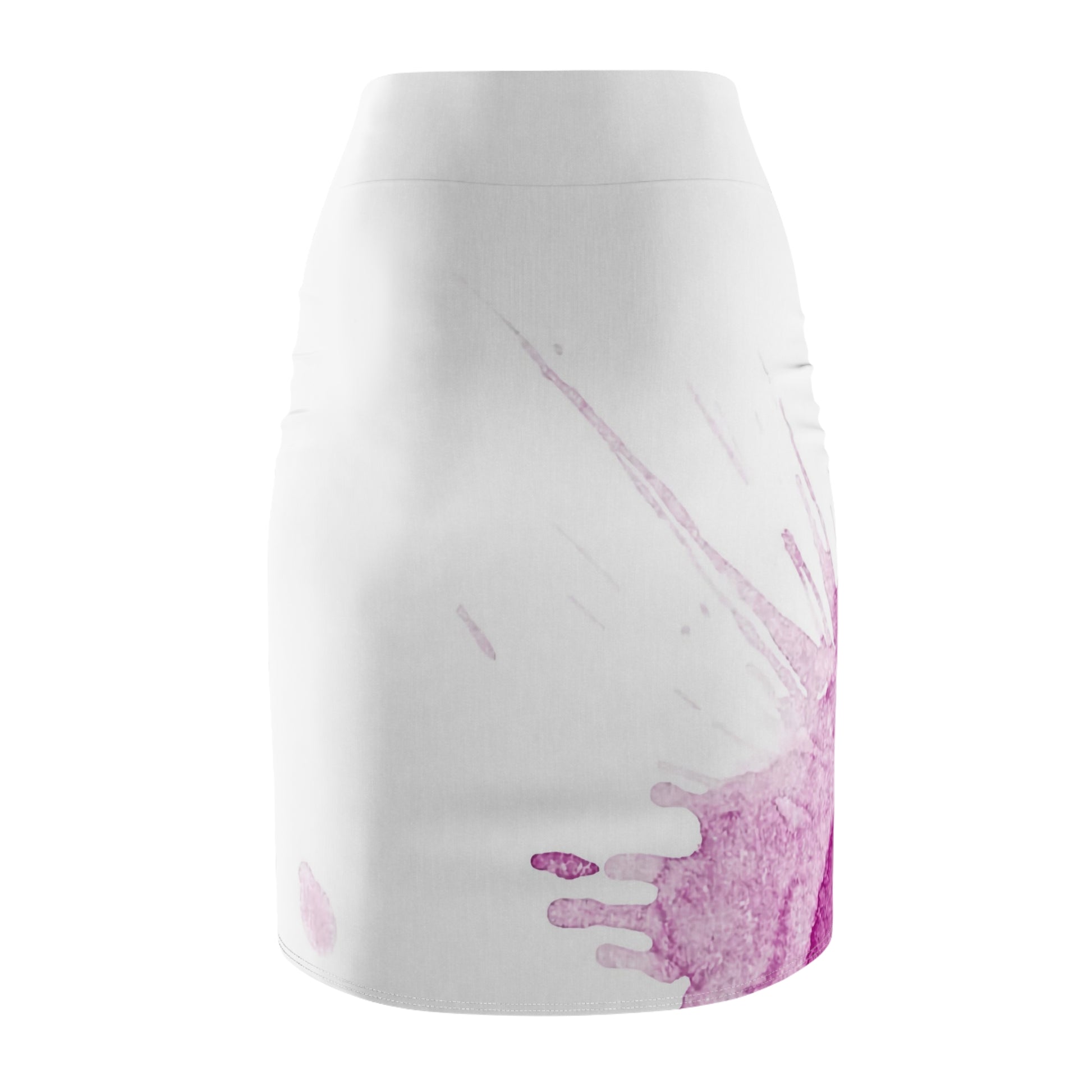 Watercolour Pink Splash - Womens Pencil Skirt - iSAW Company