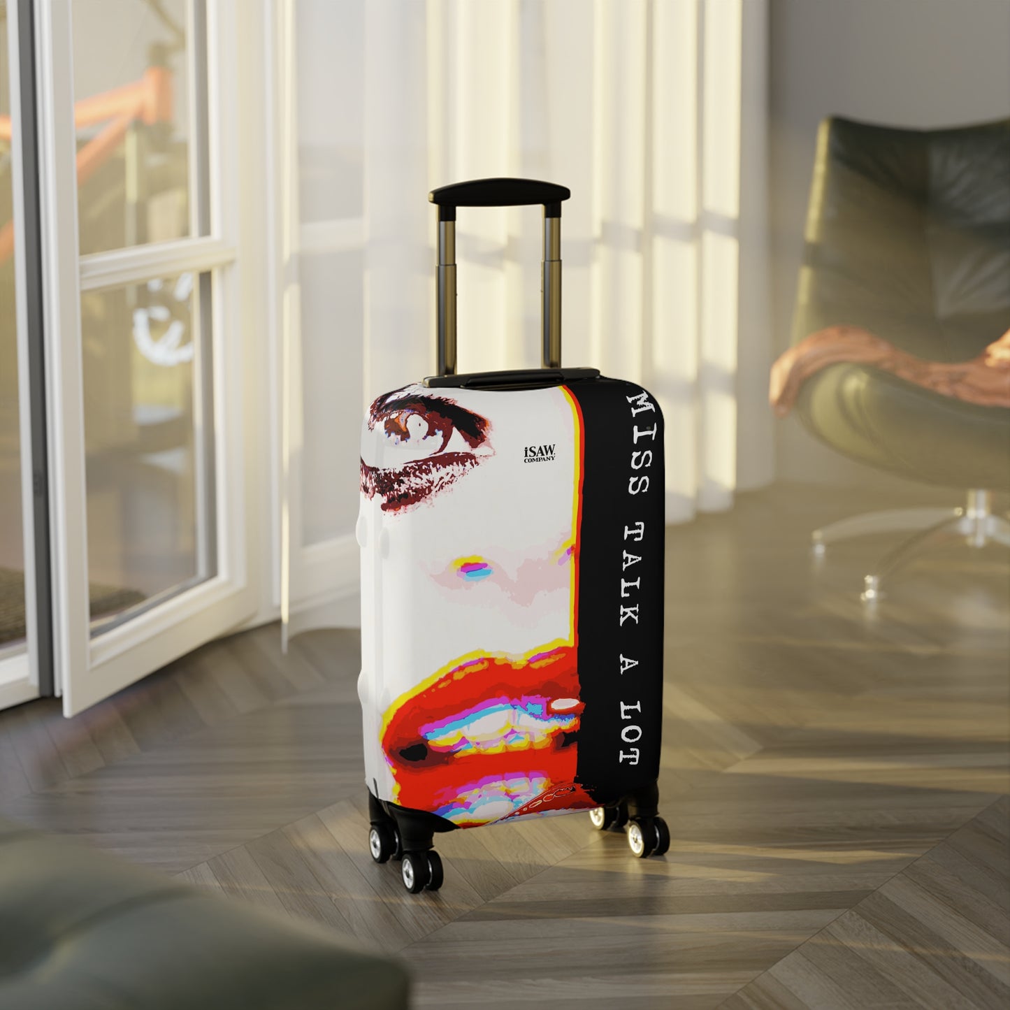 Miss Talk A Lot – Protective Suitcase Cover - iSAW Company