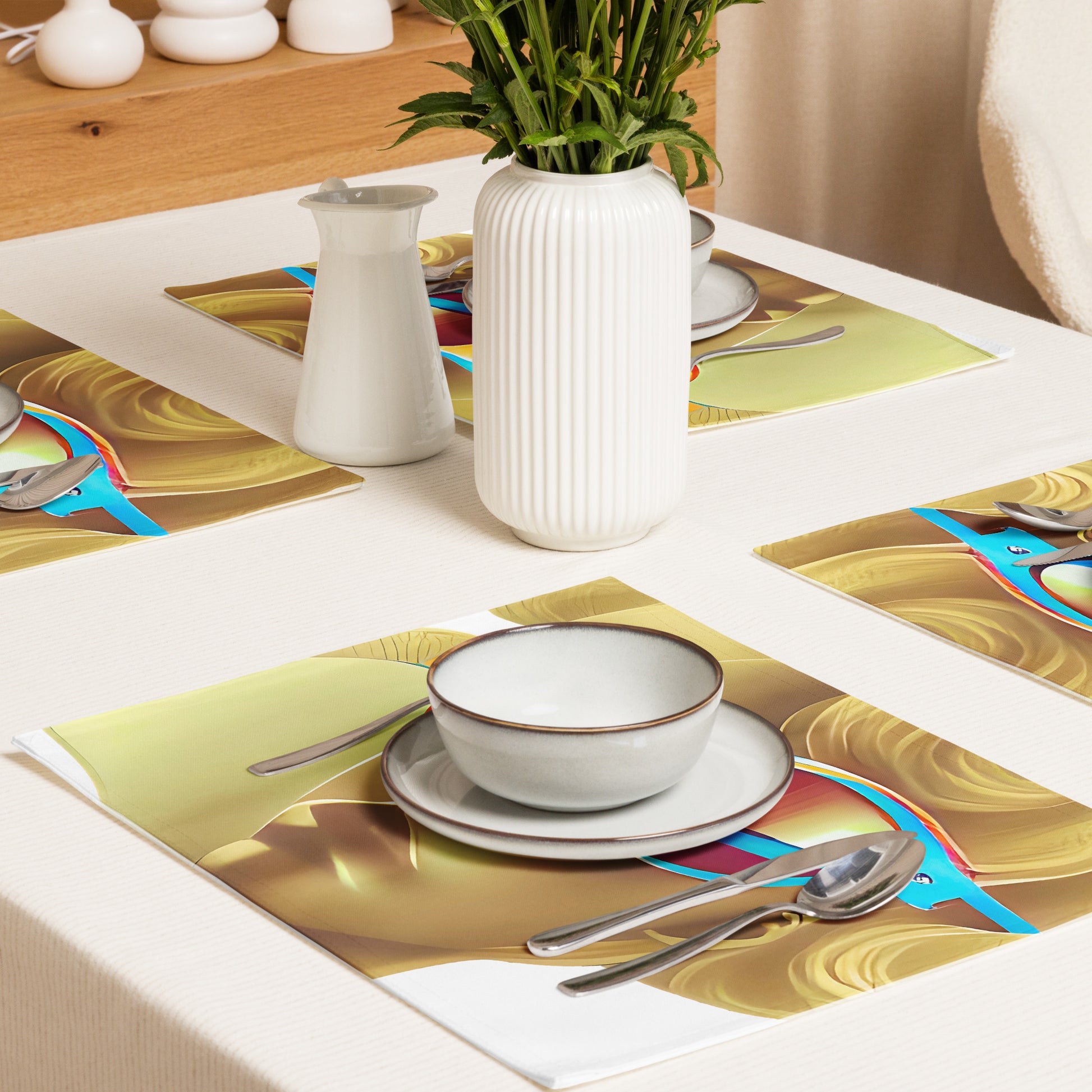 Retro Cool White - Placemat Set - iSAW Company