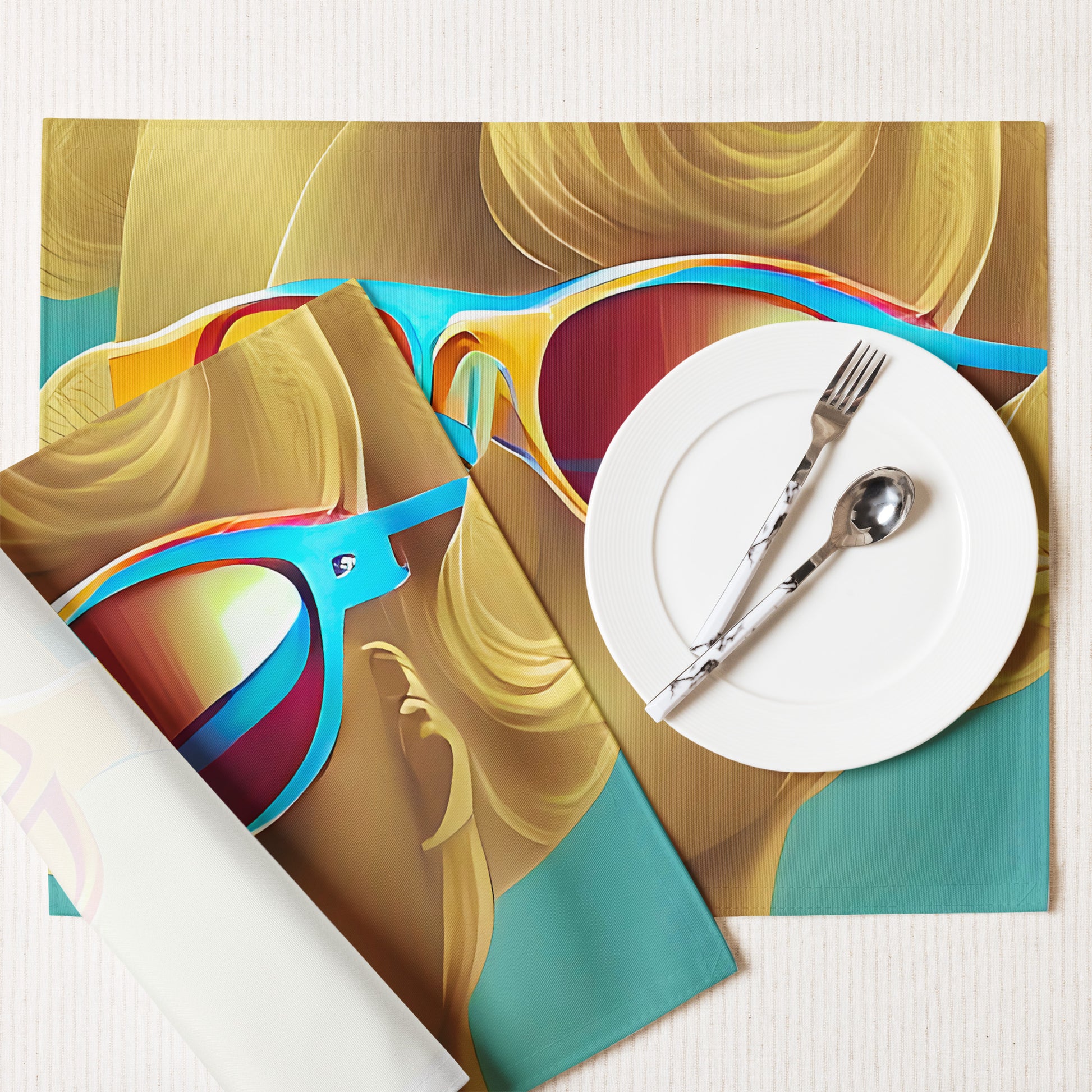 Retro Cool Blue - Placemat Set - iSAW Company