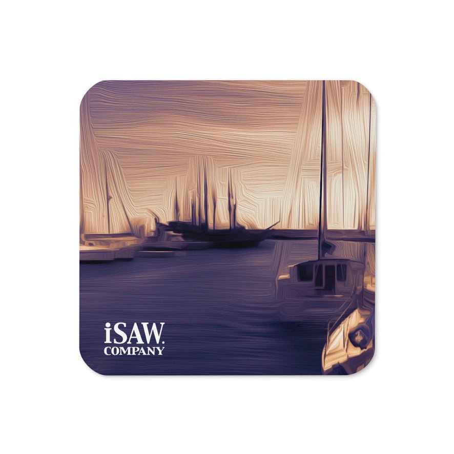 The Sleeping Yachts (at Sunset) - Cork Back Coaster - iSAW Company