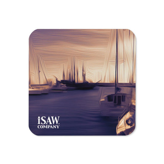 The Sleeping Yachts (at Sunset) - Cork Back Coaster - iSAW Company