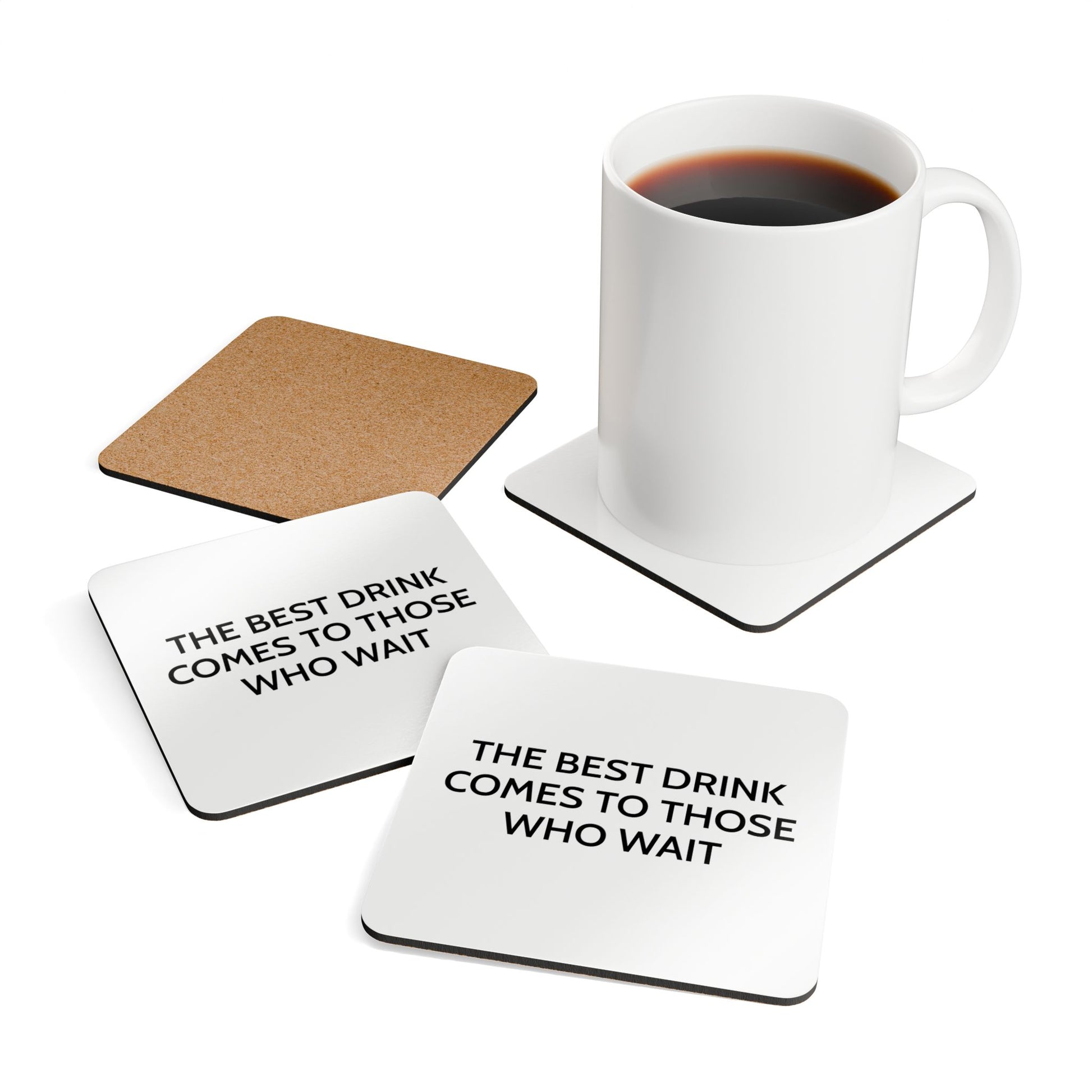 The Best Drink Comes To Those Who Wait - White Coaster Set - iSAW Company