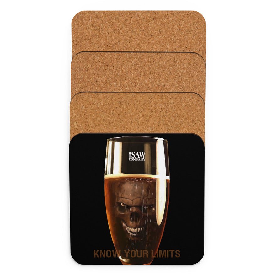 Alcohol - Know Your Limits - Cork Back Coaster - iSAW Company