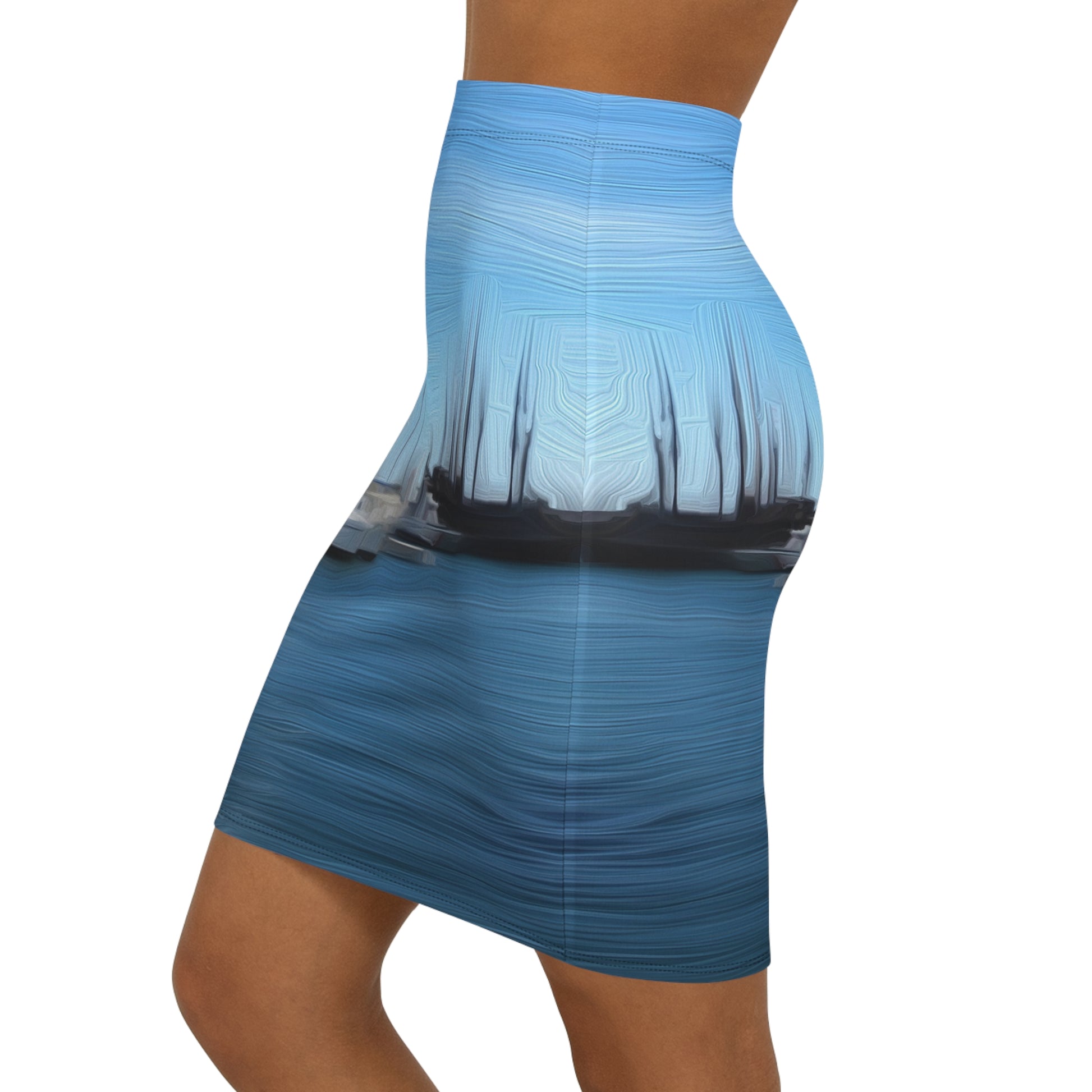 The Sleeping Yachts (at Morning) - Womens Pencil Skirt - iSAW Company