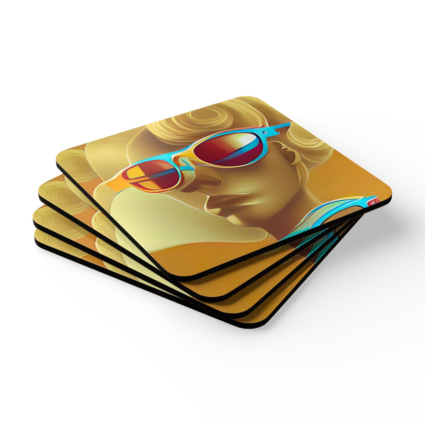 Retro Cool Orange - Cork Back Coaster Set - iSAW Company