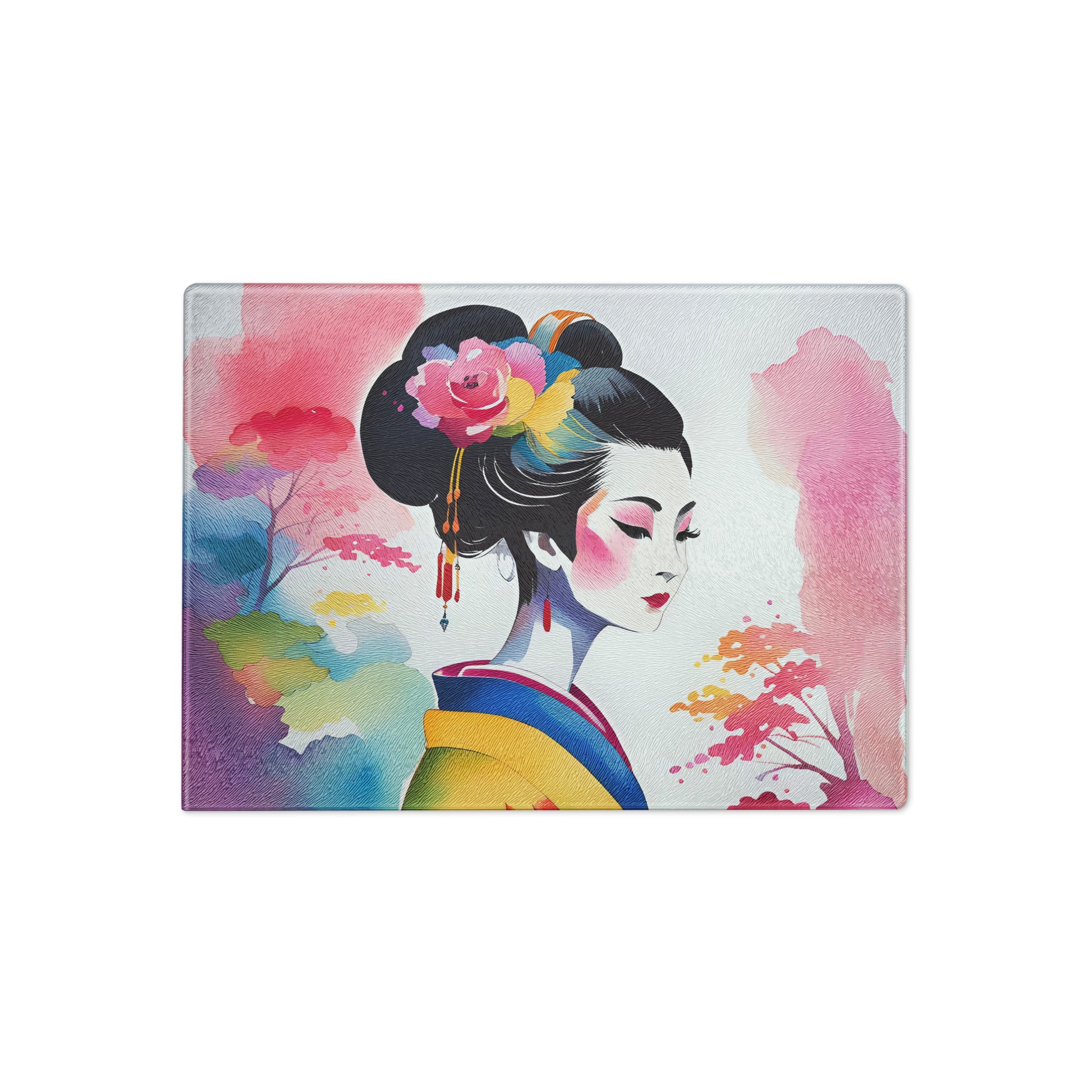 Geisha Girl - Glass Cutting Board - iSAW Company