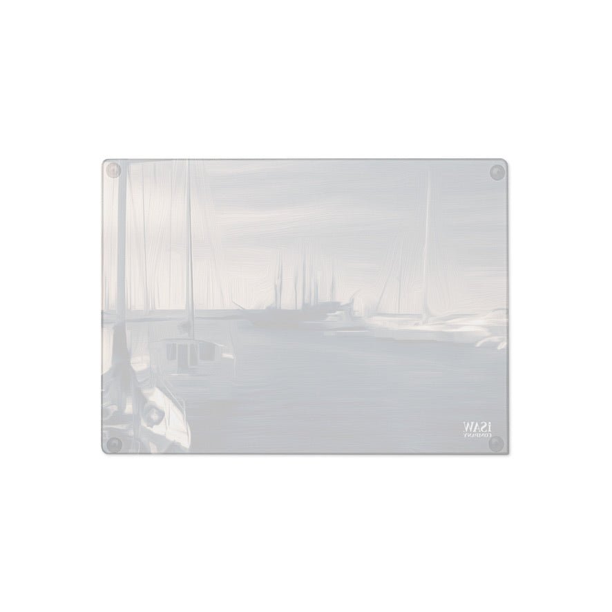 The Sleeping Yachts (at Sunrise) - Glass Cutting Board - iSAW Company