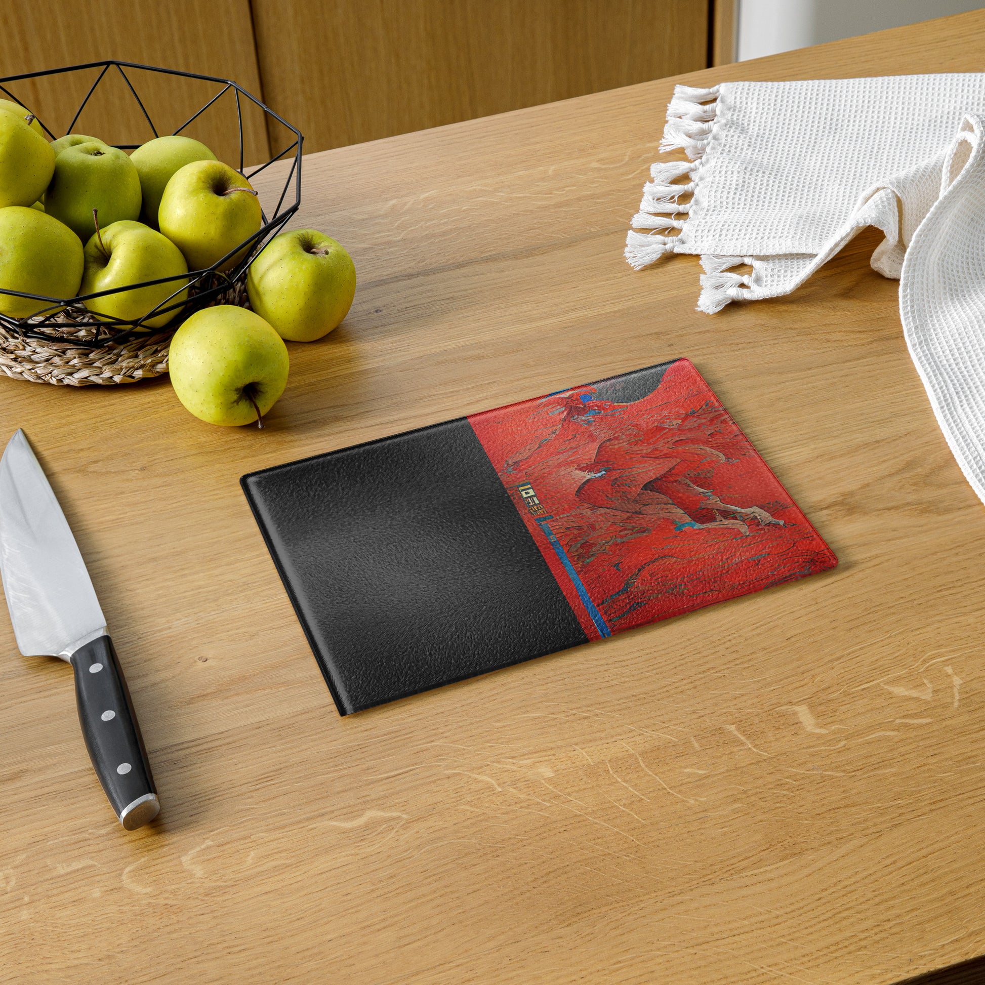 Half Black Half Hónghǎi - Glass Cutting Board - iSAW Company