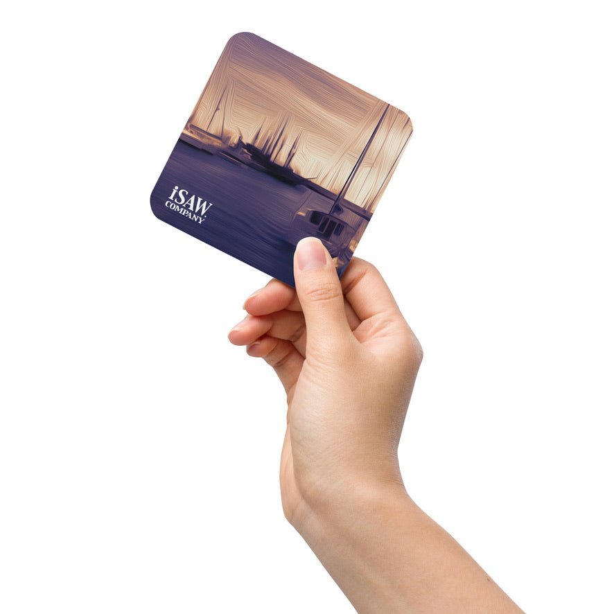 The Sleeping Yachts (at Sunset) - Cork Back Coaster - iSAW Company