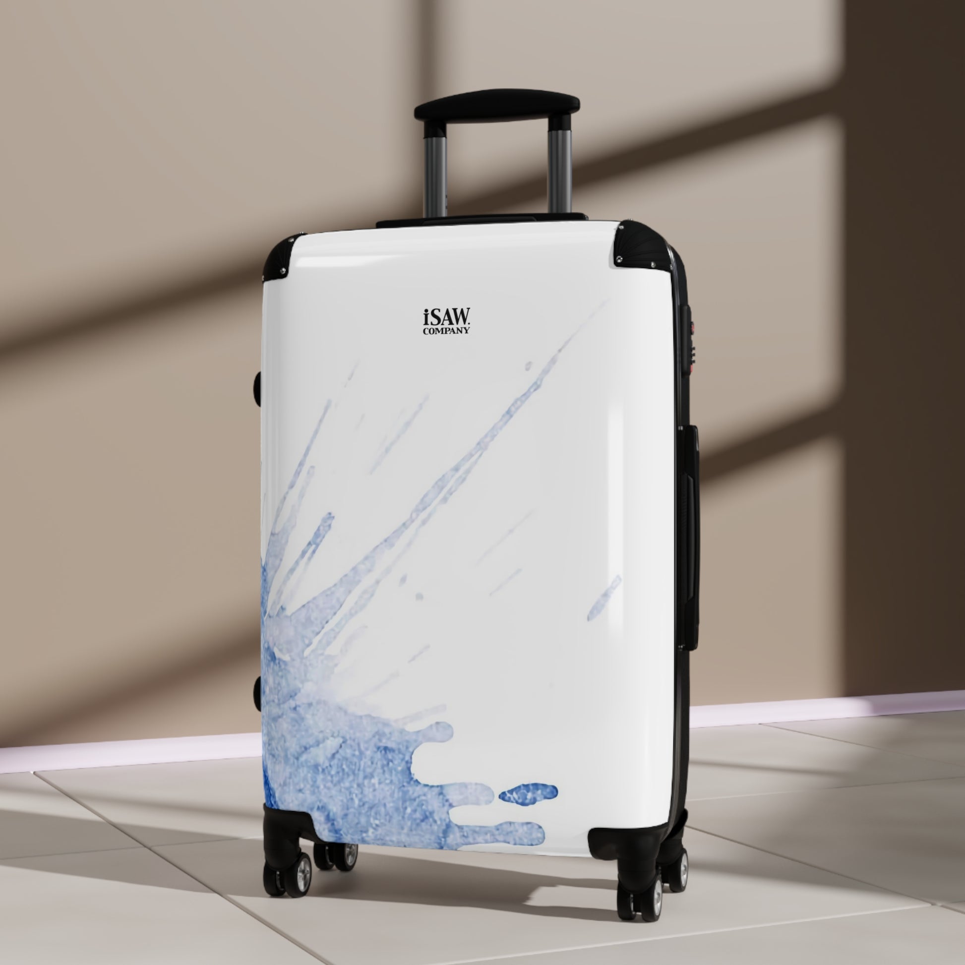 Watercolour Blue Splash - Hard - Shell Suitcase - iSAW Company