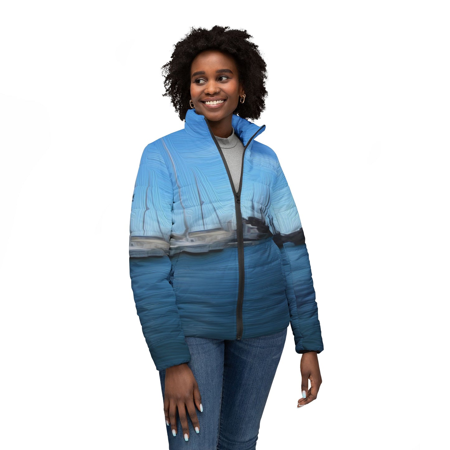 The Sleeping Yachts (at Morning) - Womens Puffer Jacket - iSAW Company