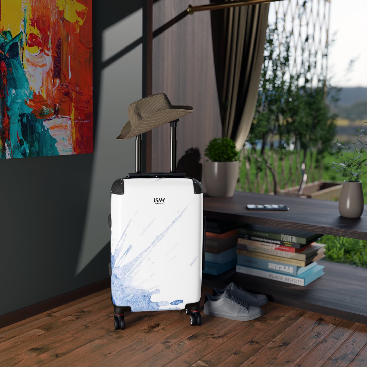 Watercolour Blue Splash - Hard - Shell Suitcase - iSAW Company