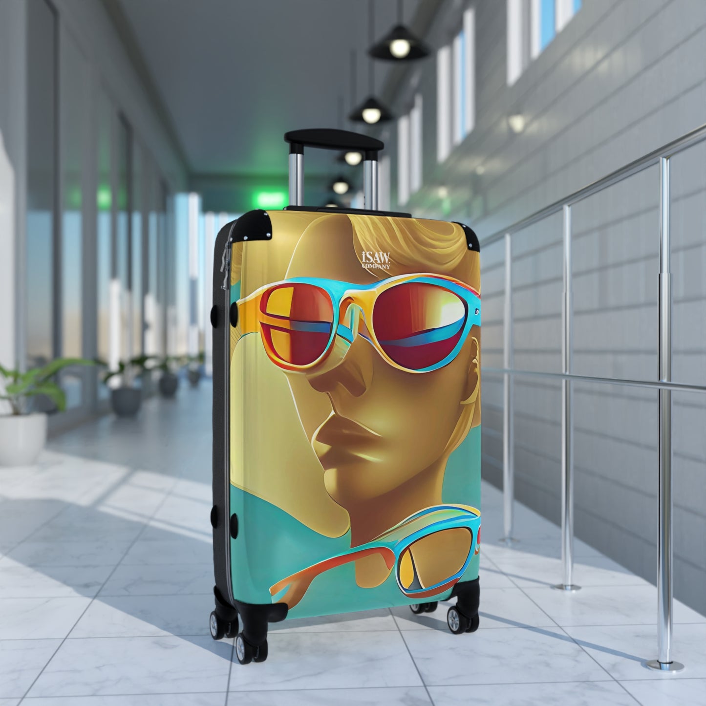 Retro Cool Blue - Hard - Shell Suitcase - iSAW Company