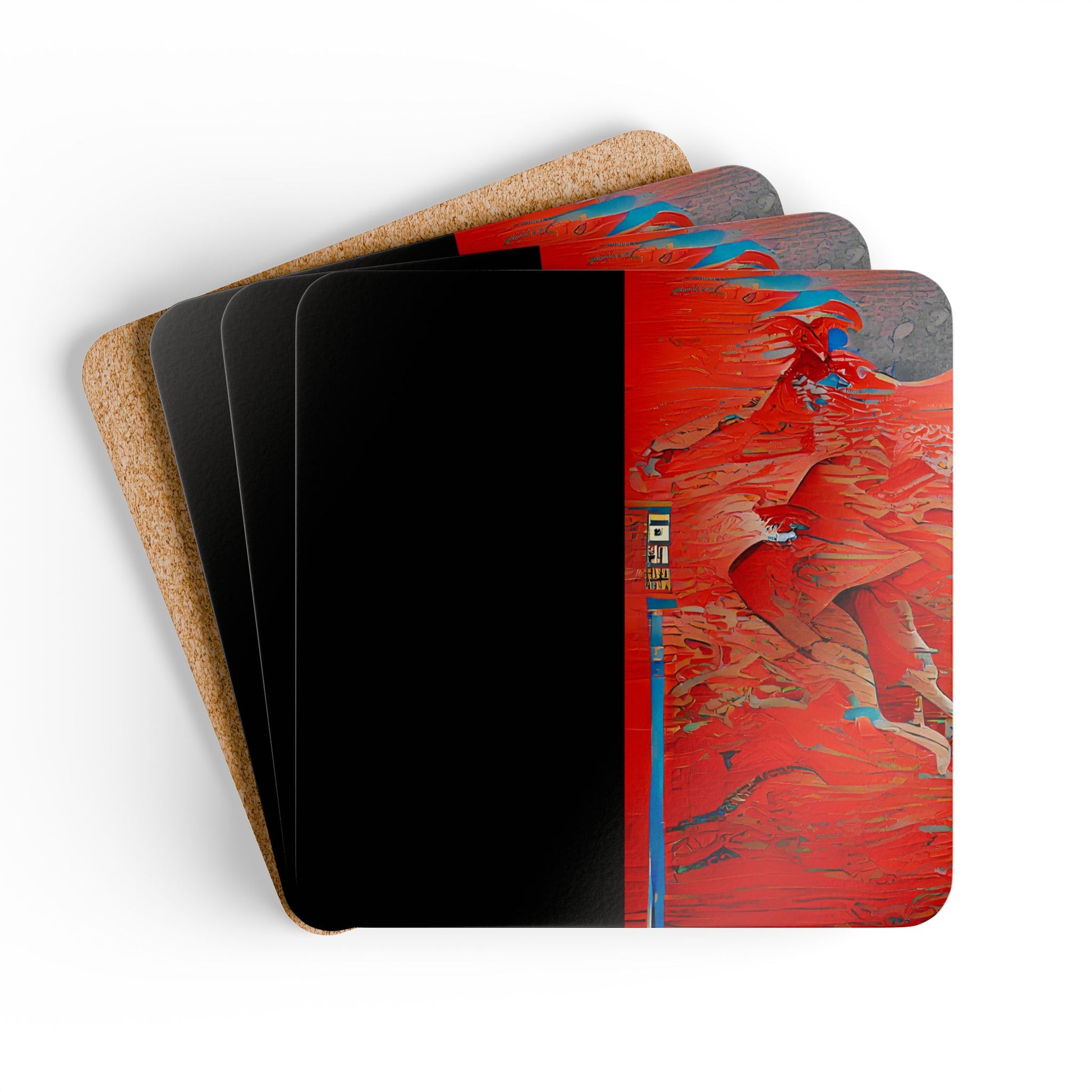 Half Black Half Hónghǎi - Cork Back Coaster Set - iSAW Company