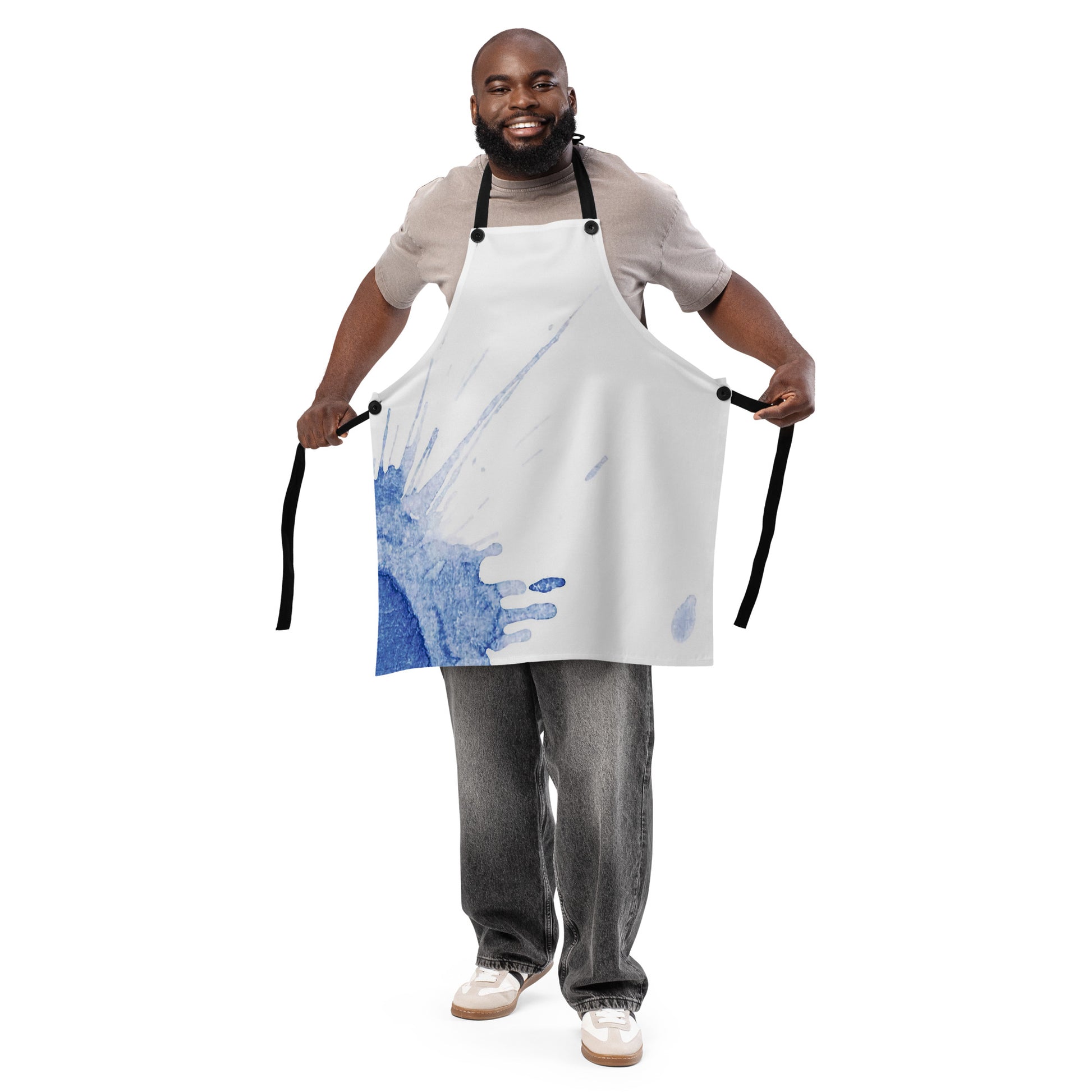 Watercolour Blue Splash - Apron - iSAW Company
