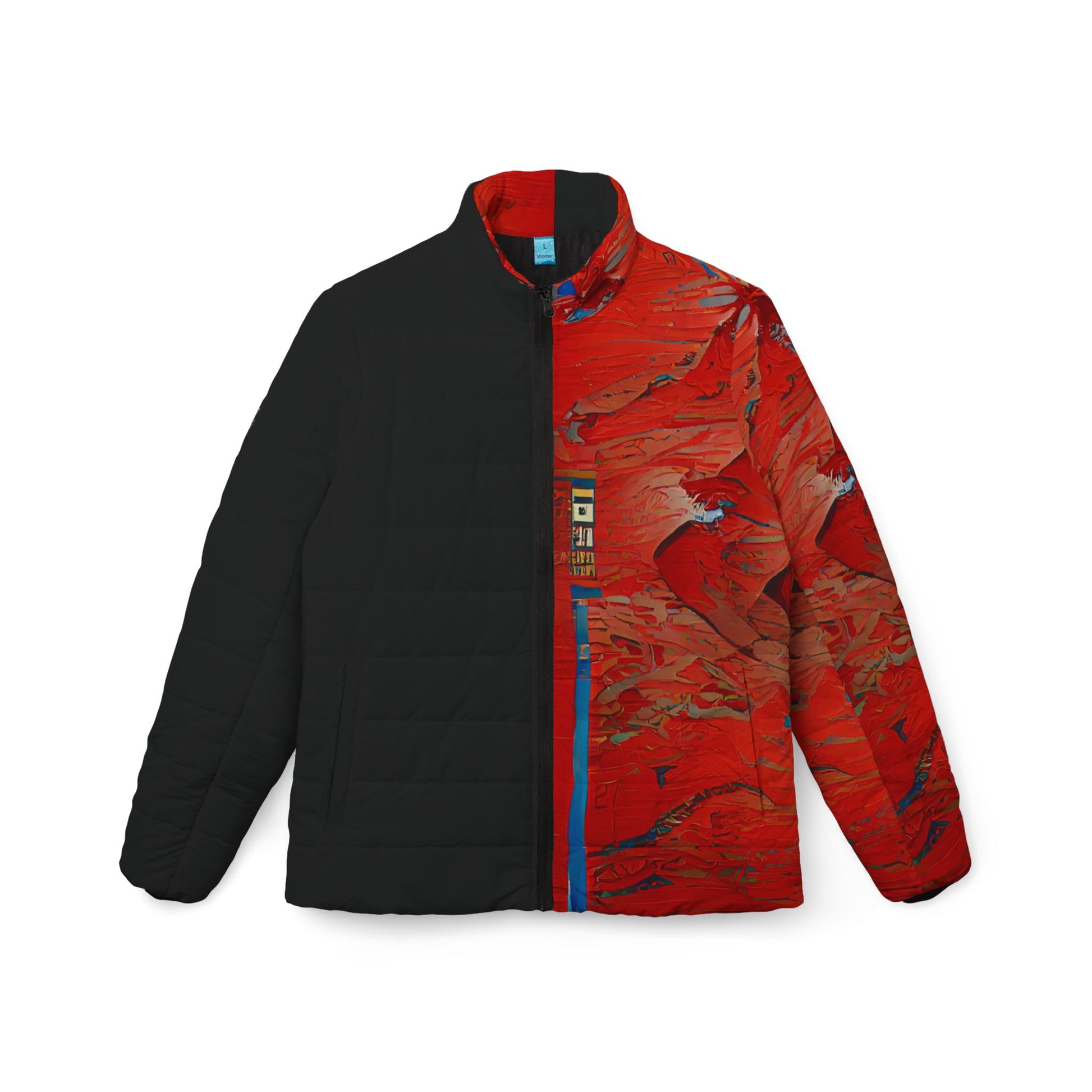 Half Black Half Hónghǎi - Womens Puffer Jacket - iSAW Company