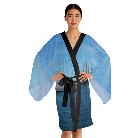 The Sleeping Yachts (at Morning) - Womens Long Sleeve Kimono Robe - iSAW Company