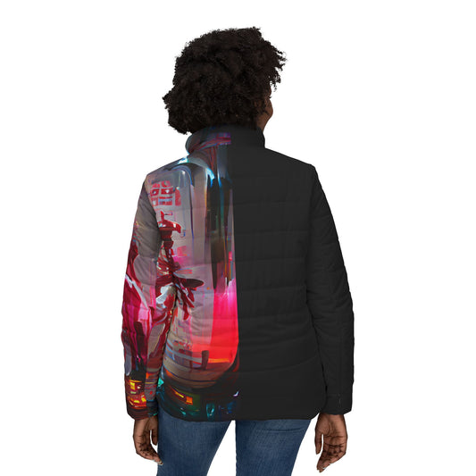 Half Black Half Báijiǔ - Womens Puffer Jacket - iSAW Company