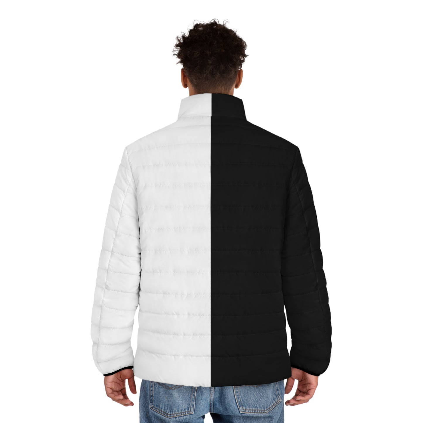 Half Black Half White - Mens Puffer Jacket - iSAW Company