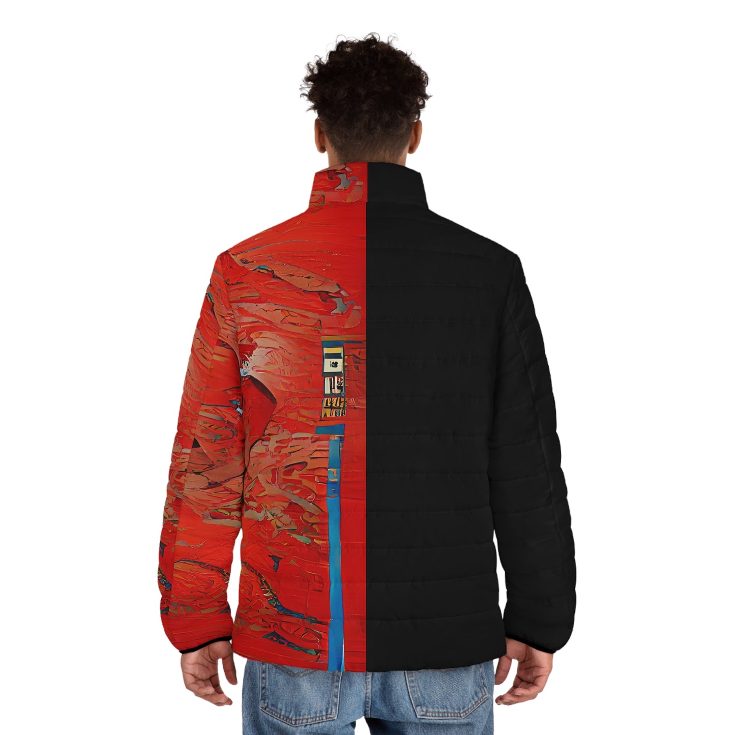 Half Black Half Hónghǎi - Mens Puffer Jacket - iSAW Company