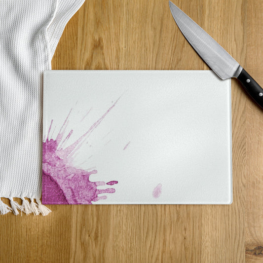 Watercolour Pink Splash - Glass Cutting Board - iSAW Company