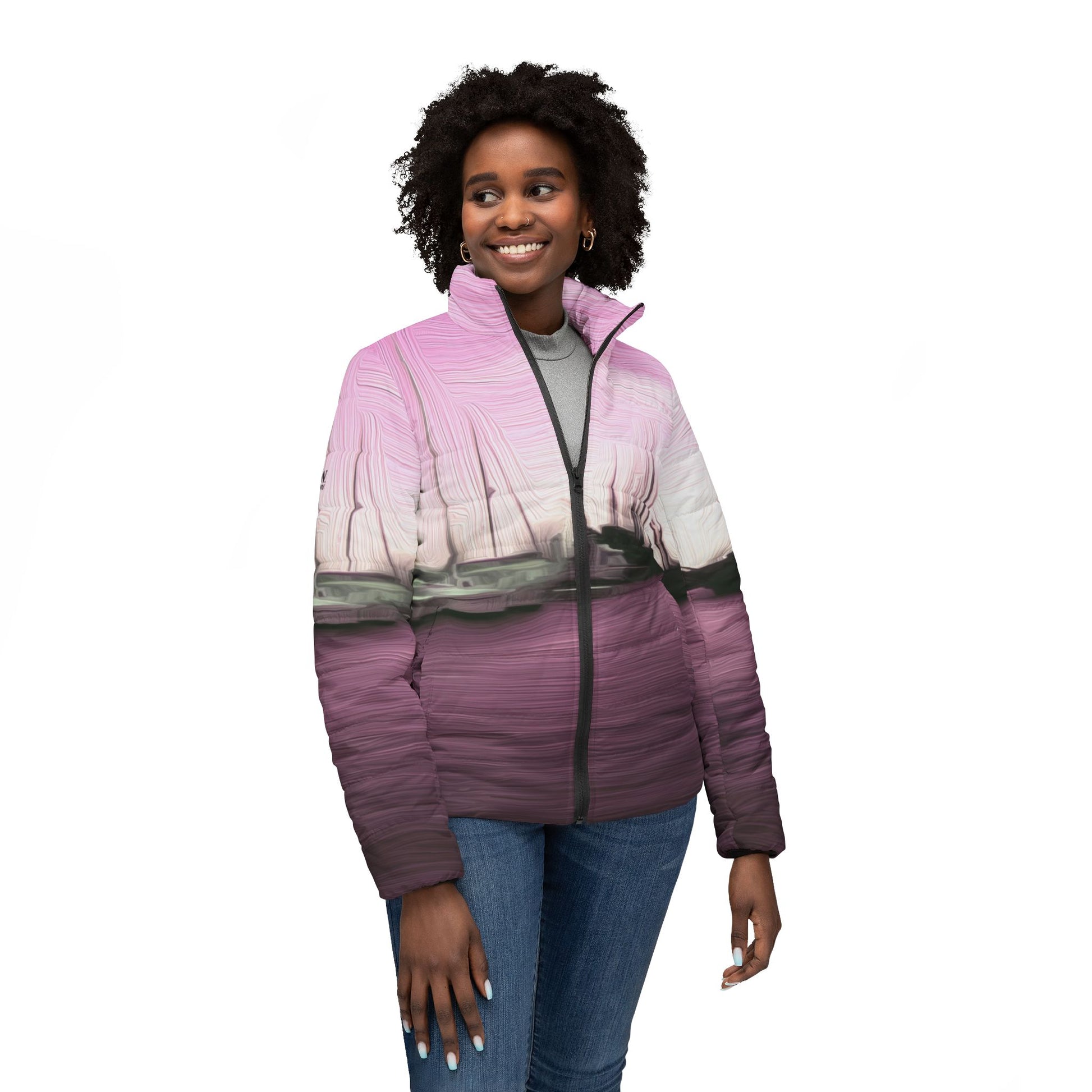 The Sleeping Yachts (at Evening) - Womens Puffer Jacket - iSAW Company