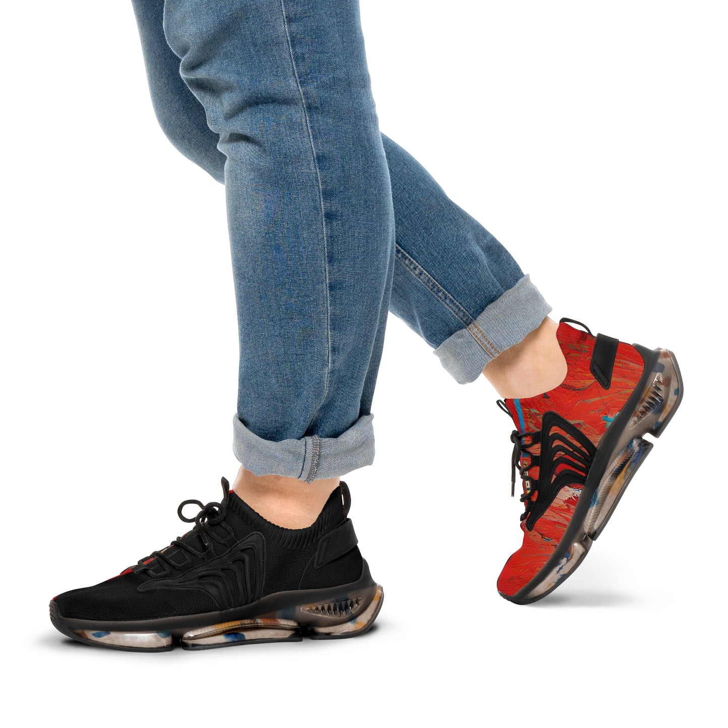 Half Black Half Hónghǎi - Mens Mesh Street Sneakers - iSAW Company