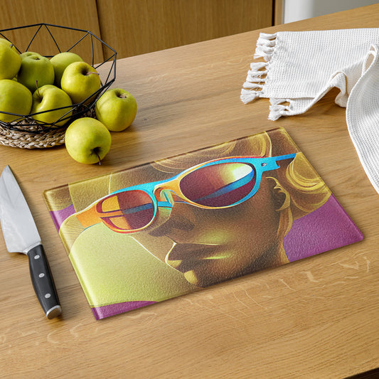 Retro Cool Pink - Glass Cutting Board