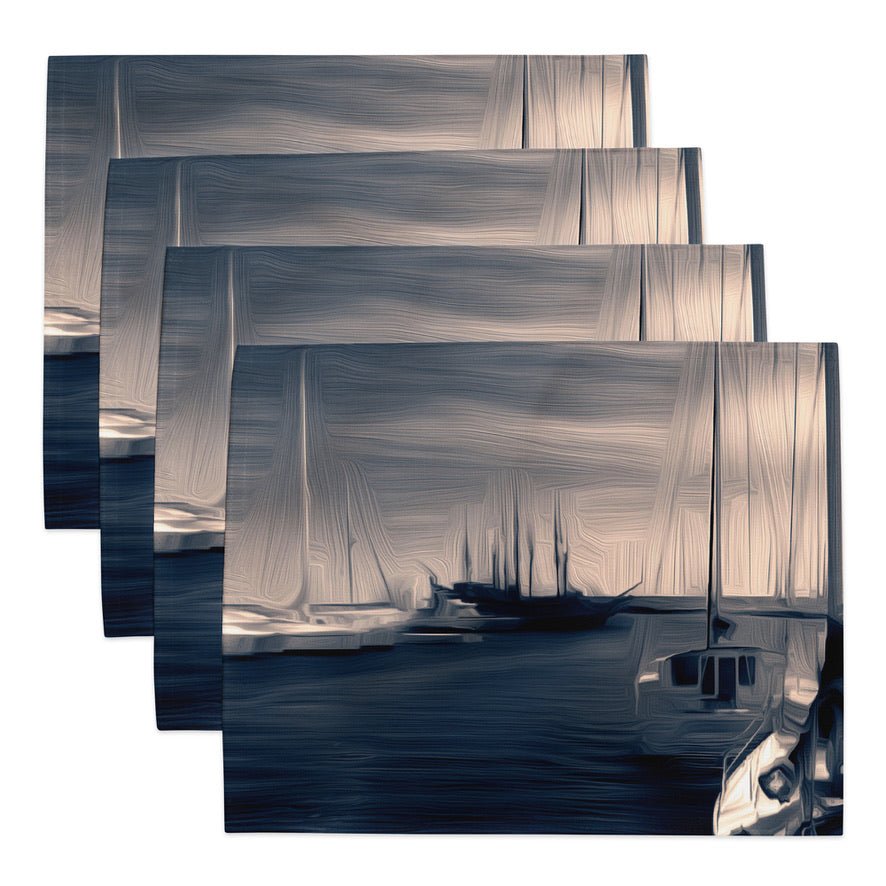 The Sleeping Yachts (at Sunrise) - Placemat Set - iSAW Company