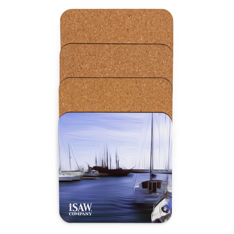 The Sleeping Yachts (at Afternoon) - Cork Back Coaster - iSAW Company