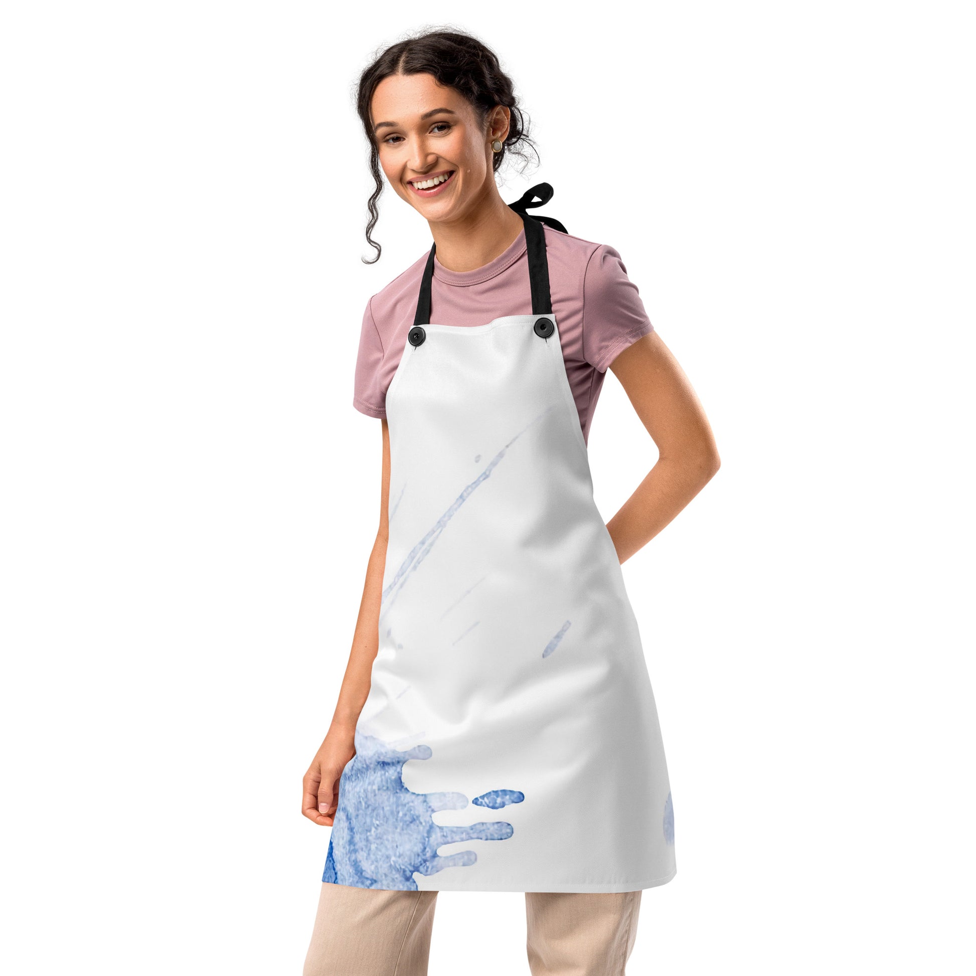 Watercolour Blue Splash - Apron - iSAW Company