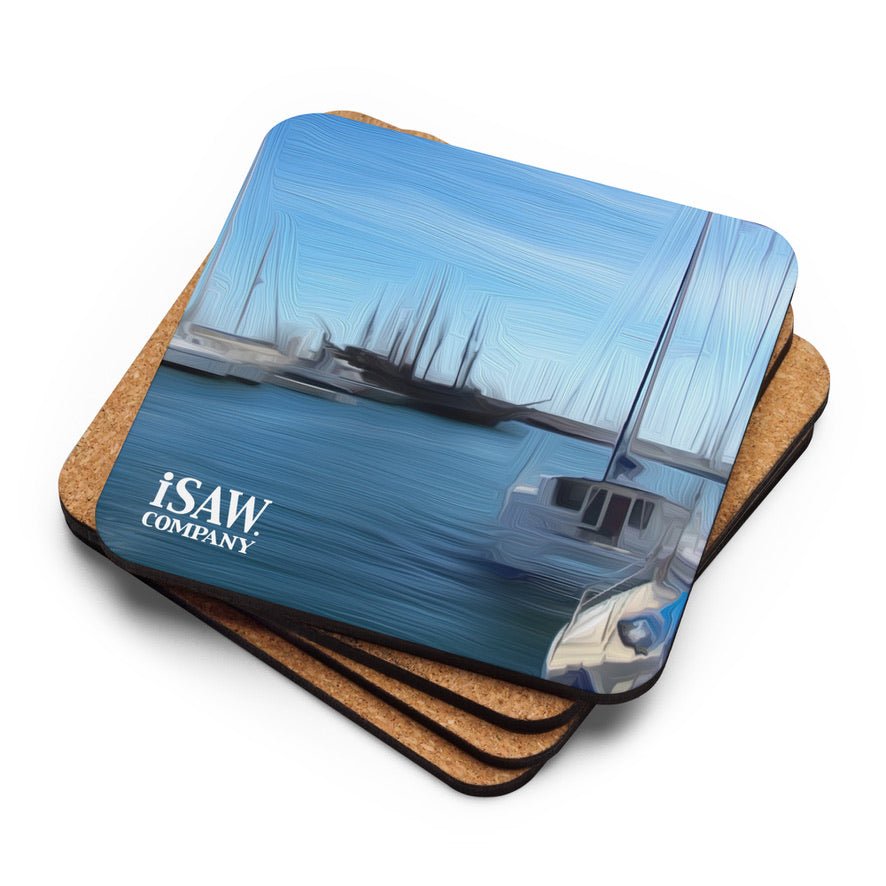The Sleeping Yachts (at Morning) - Cork Back Coaster - iSAW Company